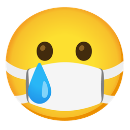 Face with medical mask and Smiling face with tear