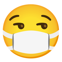 face with medical mask and smirking face