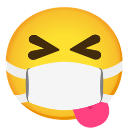 Face with medical mask and Squinting face with tongue