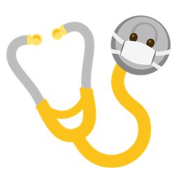 face with medical mask and stethoscope