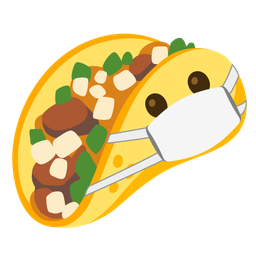 face with medical mask and taco