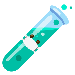 face with medical mask and test tube