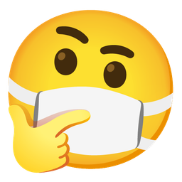 face with medical mask and thinking face