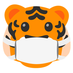 face with medical mask and tiger face