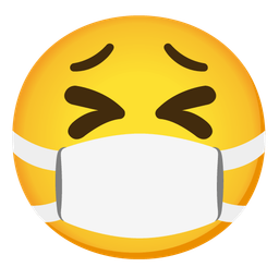 face with medical mask and tired face