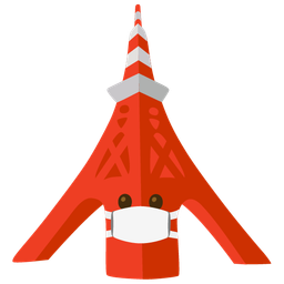 face with medical mask and Tokyo tower