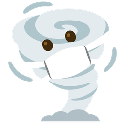 face with medical mask and tornado