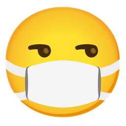 face with medical mask and unamused face