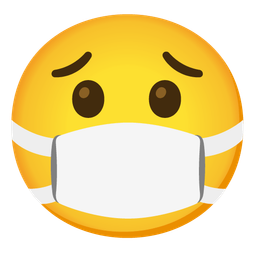 face with medical mask and worried face