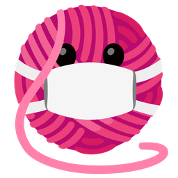 face with medical mask and yarn