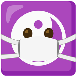 face with medical mask and yin yang