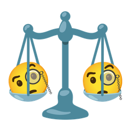Face with monocle and Balance scale