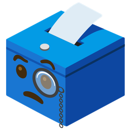 Face with monocle and Ballot box with ballot