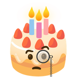 Face with monocle and Birthday cake