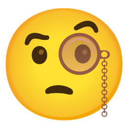 Face with monocle and Brown heart