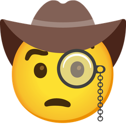 face with monocle and cowboy hat face