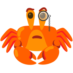 Face with monocle and Crab