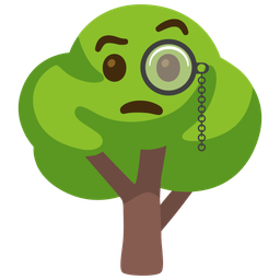 Face with monocle and Deciduous tree