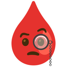 Face with monocle and Drop of blood