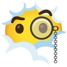 Face with monocle and Face in clouds