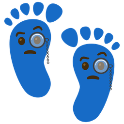 Face with monocle and Footprints