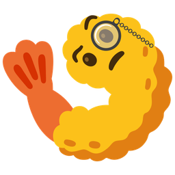 Face with monocle and Fried shrimp