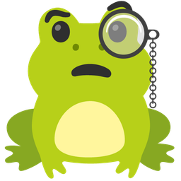 Face with monocle and Frog