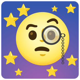 Face with monocle and Full moon face