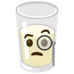 Face with monocle and Glass of milk