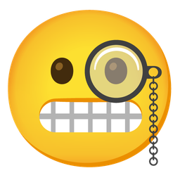 Face with monocle and Grimacing face