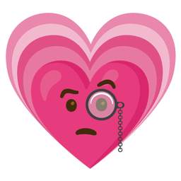 Face with monocle and Growing heart