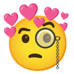 Face with monocle and Heart with arrow