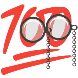 Face with monocle and Hundred points