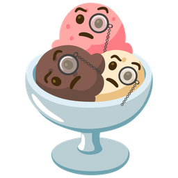 Face with monocle and Ice cream