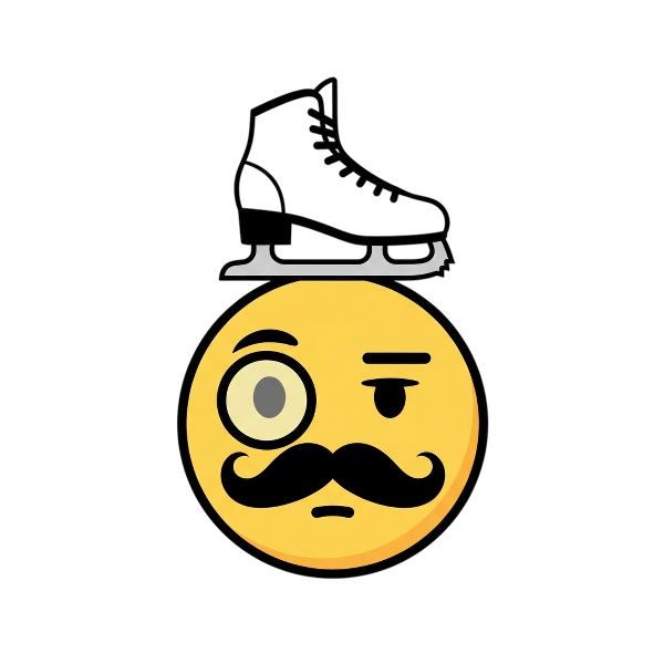 Face with monocle and Ice skate