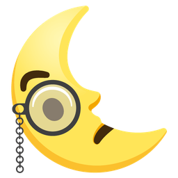 Face with monocle and Last quarter moon face