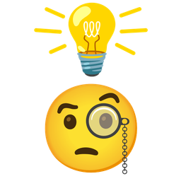 Face with monocle and Light bulb