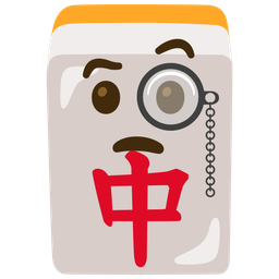 Face with monocle and Mahjong red dragon