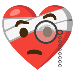 Face with monocle and Mending heart