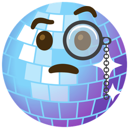 Face with monocle and Mirror ball