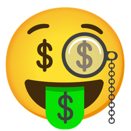 Face with monocle and Money-mouth face