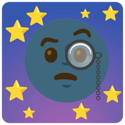 Face with monocle and New moon face