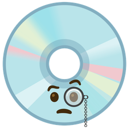 Face with monocle and Optical disk
