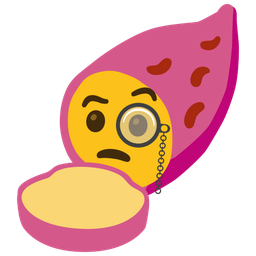 Face with monocle and Roasted sweet potato