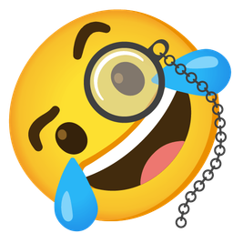 Face with monocle and Rolling on the floor laughing