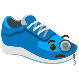 Face with monocle and Running shoe