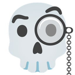 Face with monocle and Skull