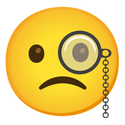 Face with monocle and Slightly frowning face