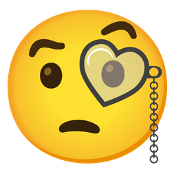 Face with monocle and Smiling face with heart-eyes