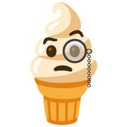 Face with monocle and Soft ice cream